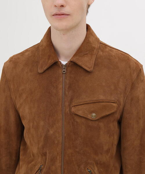 AVIREX（アヴィレックス）の「GOAT SUEDE SPORTS JACKET / ゴートスウェード スポーツジャケット / AVIREX / アヴィレックス（ブルゾン・メンズ・ブラック/ブラウン・LARGE/X-LARGE/MEDIUM/XX-LARGE）」の13枚目の写真