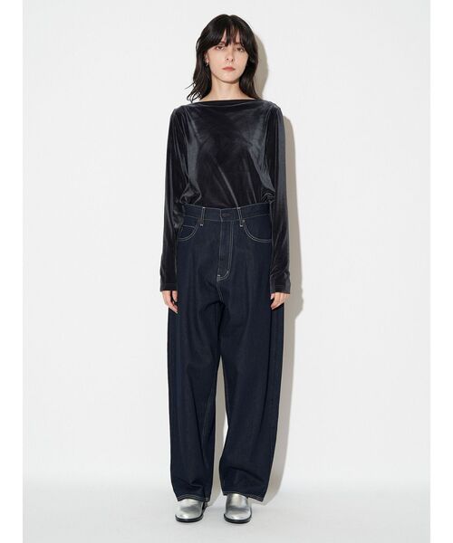 ELENDEEK(エレンディーク)の「ベロアドレープカットソー(Tシャツ/カットソー・レディース・ブラック/ネイビー/ブラウン・FREE)」の14枚目の写真