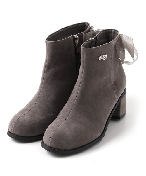 algy（アルジー）の「バックリボンスウェードショートブーツ（ブーツ・キッズ・ブラック/グレー・21/20/22/24/23）」の5枚目の写真