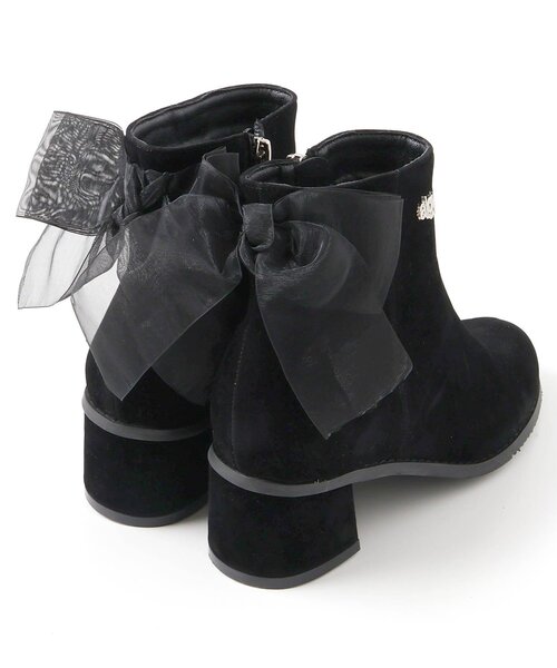 algy（アルジー）の「バックリボンスウェードショートブーツ（ブーツ・キッズ・ブラック/グレー・21/20/22/24/23）」の6枚目の写真