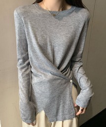 アシンメトリーニットトップス