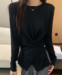 アシンメトリーニットトップス