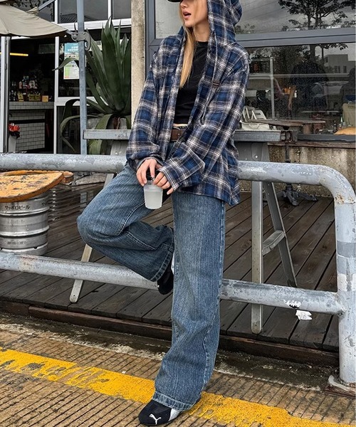 MAISON DE THERESE（メゾン ド テレーズ）の「コントラストチェック フード付きシャツ（シャツ/ブラウス・レディース・A/B・M/L/S/XL/XX-LARGE）」の6枚目の写真