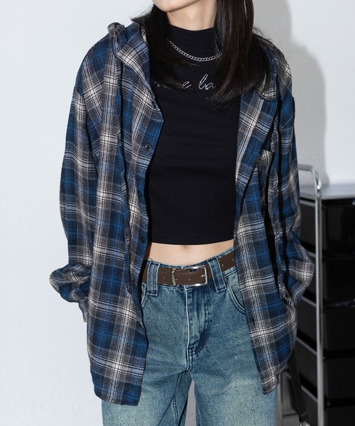 MAISON DE THERESE（メゾン ド テレーズ）の「コントラストチェック フード付きシャツ（シャツ/ブラウス・レディース・A/B・M/L/S/XL/XX-LARGE）」の12枚目の写真