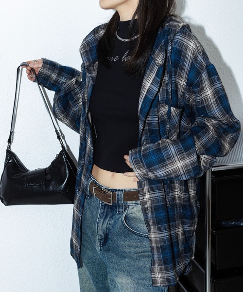 MAISON DE THERESE（メゾン ド テレーズ）の「コントラストチェック フード付きシャツ（シャツ/ブラウス・レディース・A/B・M/L/S/XL/XX-LARGE）」の11枚目の写真