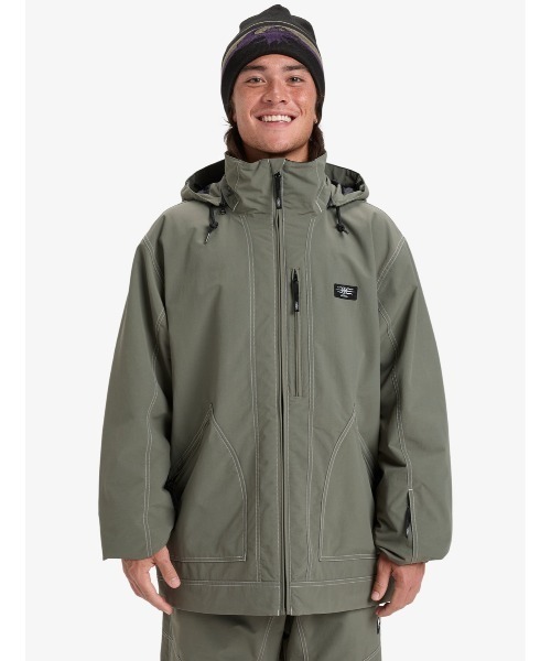 Quiksilver(クイックシルバー)の「LIVE WIRE JK/クイックシルバーロゴワンポイントジャケット(マウンテンパーカー・メンズ・ブラック/カーキ・SMALL/MEDIUM/LARGE)」の2枚目の写真