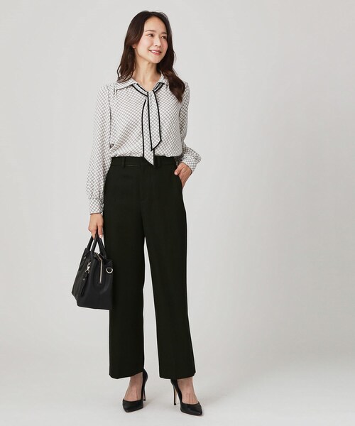 クード シャンス（COUP DE CHANCE）/【手洗い可／日本製／セットアップ可】ツィード見えワイドパンツ 手洗い可／日本製／セットアップ可】ツィード見えワイドパンツ（その他