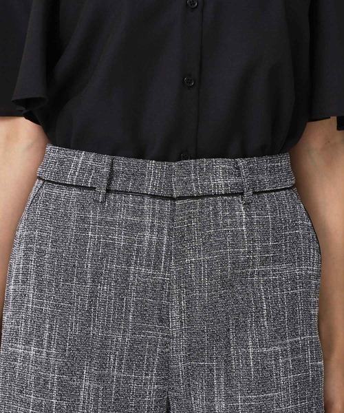 手洗い可／日本製／セットアップ可】ツィード見えワイドパンツ（その他