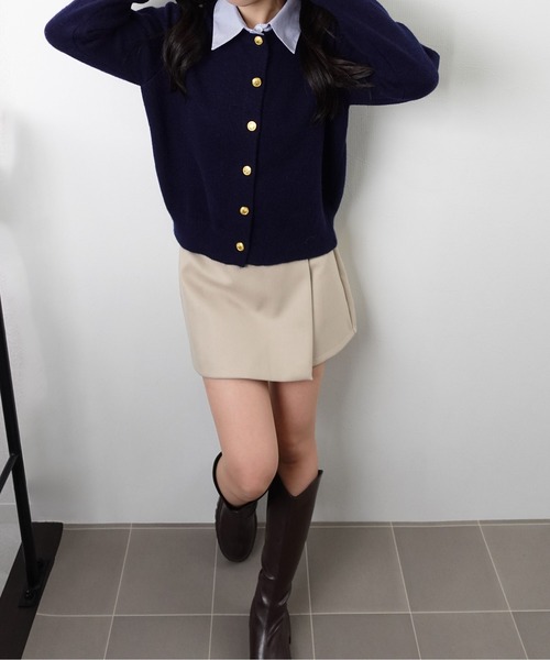 unnu(ユヌ)の「レイヤードライクニットカーデ(カーディガン/ボレロ・レディース・グレー/ネイビー・F)」の7枚目の写真