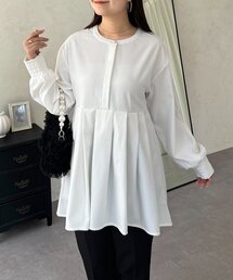 プリーツコットンブラウス SHIPS ブラウス シャツ 「WEB限定」「手洗い可能」ストレッチ ジョー