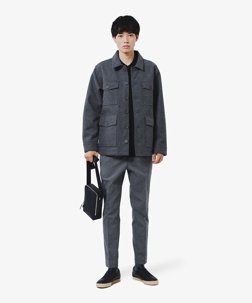 セール】スリムフィット ウールライクストレッチスラックス