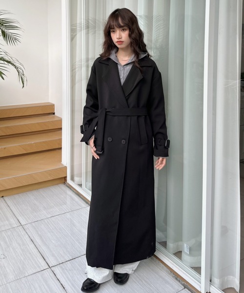 Eclat one(エクラワン)の「オーバーサイズ ボリュームスリーブ トレンチコート(トレンチコート・レディース・ブラック/ブラウン/ベージュ・FREE)」の18枚目の写真