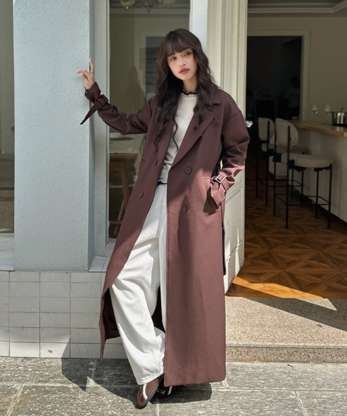 Eclat one(エクラワン)の「オーバーサイズ ボリュームスリーブ トレンチコート(トレンチコート・レディース・ブラック/ブラウン/ベージュ・FREE)」の14枚目の写真