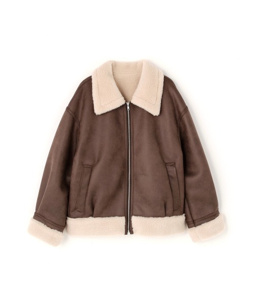 N.（N. Natural Beauty Basic）（エヌエヌナチュラルビューティーベーシック）の「フェイクムートンボアブルゾン（ブルゾン・レディース・ブラック/ブラウン・MEDIUM）」の3枚目の写真