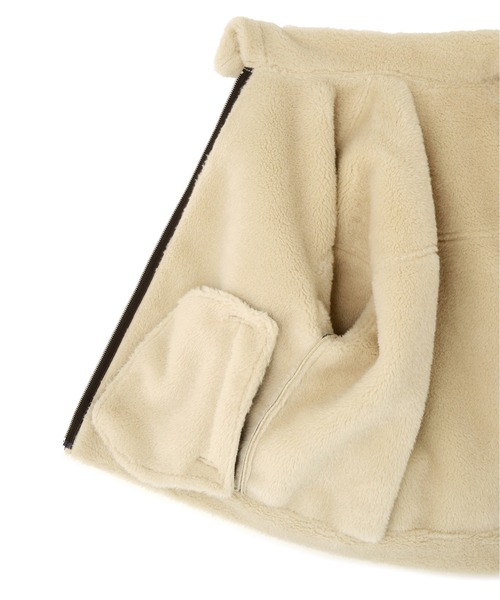 N.（N. Natural Beauty Basic）（エヌエヌナチュラルビューティーベーシック）の「フェイクムートンボアブルゾン（ブルゾン・レディース・ブラック/ブラウン・MEDIUM）」の4枚目の写真