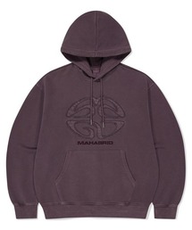 『mahagrid/マハグリッド』PIGMENT ECLIPSE LOGO HOODIE/ピブメント加工 プルオーバーパーカー