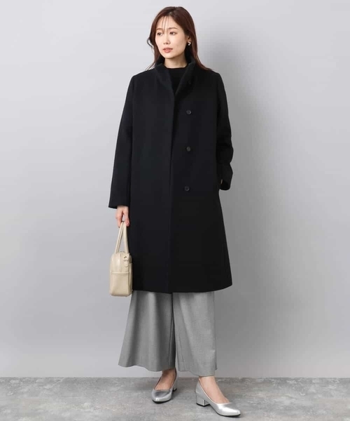 MK MICHEL KLEIN(エムケーミッシェルクラン)の「SUPER100sウール スタンドカラーロングコート(その他アウター・レディース・ブラック・36/38/40)」の3枚目の写真