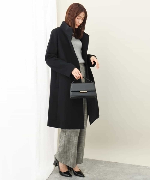 MK MICHEL KLEIN(エムケーミッシェルクラン)の「SUPER100sウール スタンドカラーロングコート(その他アウター・レディース・ブラック・36/38/40)」の9枚目の写真
