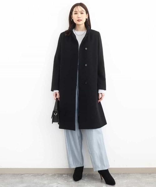 MK MICHEL KLEIN(エムケーミッシェルクラン)の「SUPER100sウール スタンドカラーロングコート(その他アウター・レディース・ブラック・36/38/40)」の13枚目の写真