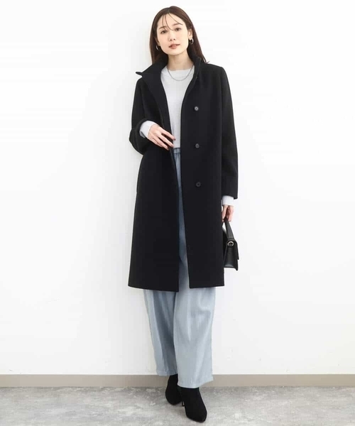 MK MICHEL KLEIN(エムケーミッシェルクラン)の「SUPER100sウール スタンドカラーロングコート(その他アウター・レディース・ブラック・36/38/40)」の15枚目の写真