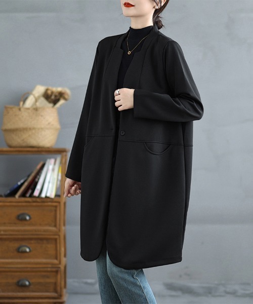 ノーカラーミニマルコート（ノーカラーコート）｜ONEP STAR（ワンピ