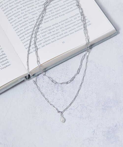 Jena espace merveilleux（ジェナ　エスパスメルヴェイユ）の「ワンパールチェーンネックレス（リング・レディース・シルバー/ゴールド・FREE）」の9枚目の写真