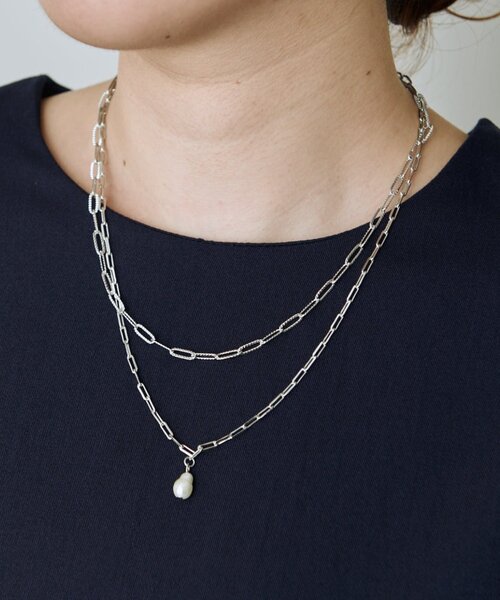 Jena espace merveilleux（ジェナ　エスパスメルヴェイユ）の「ワンパールチェーンネックレス（リング・レディース・シルバー/ゴールド・FREE）」の3枚目の写真