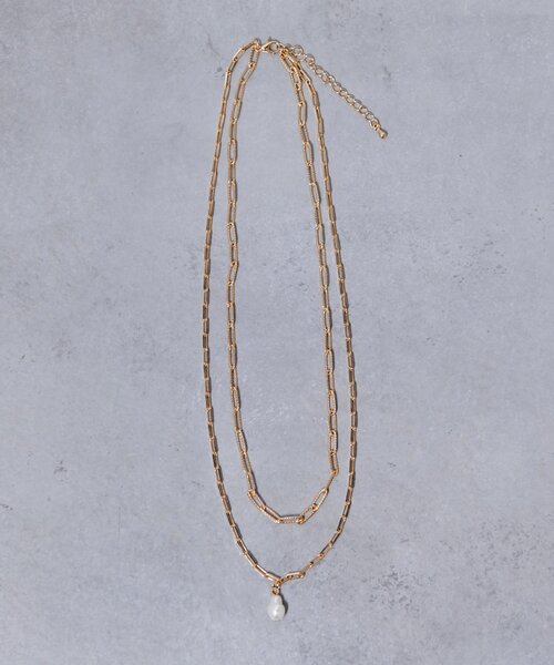 Jena espace merveilleux（ジェナ　エスパスメルヴェイユ）の「ワンパールチェーンネックレス（リング・レディース・シルバー/ゴールド・FREE）」の4枚目の写真