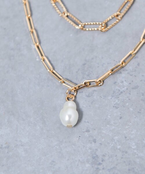 Jena espace merveilleux（ジェナ　エスパスメルヴェイユ）の「ワンパールチェーンネックレス（リング・レディース・シルバー/ゴールド・FREE）」の5枚目の写真