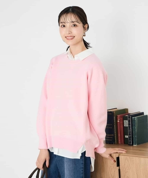 a.v.v(アーヴェヴェ)の「スウェットライクニット(ニット/セーター・レディース・ネイビー/ライトグレー/アイボリー/ライトピンク・36/40/38)」の22枚目の写真