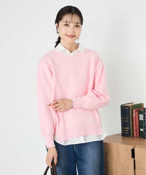 a.v.v(アーヴェヴェ)の「スウェットライクニット(ニット/セーター・レディース・ネイビー/ライトグレー/アイボリー/ライトピンク・36/40/38)」の19枚目の写真