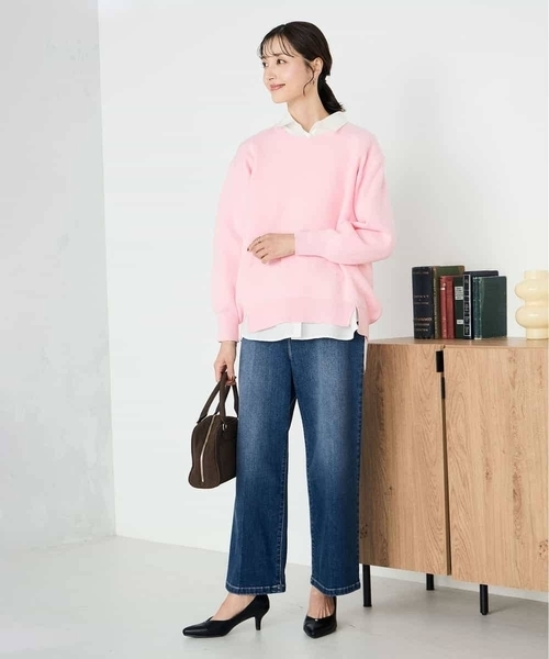 a.v.v(アーヴェヴェ)の「スウェットライクニット(ニット/セーター・レディース・ネイビー/ライトグレー/アイボリー/ライトピンク・36/40/38)」の17枚目の写真