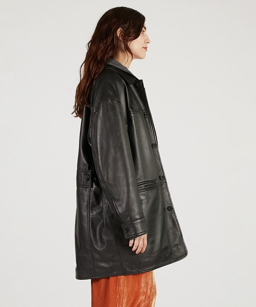 PRANK PROJECT（プランクプロジェクト）の「パディングレザーカーコート / Padded Leather Car Coat（その他アウター・レディース・ダークブラック/ブラック・FREE）」の10枚目の写真