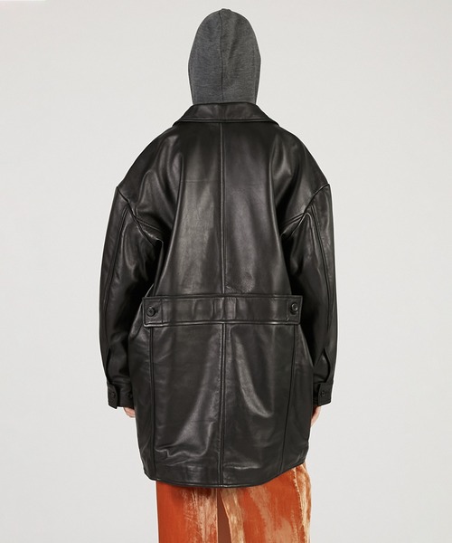 PRANK PROJECT（プランクプロジェクト）の「パディングレザーカーコート / Padded Leather Car Coat（その他アウター・レディース・ダークブラック/ブラック・FREE）」の9枚目の写真