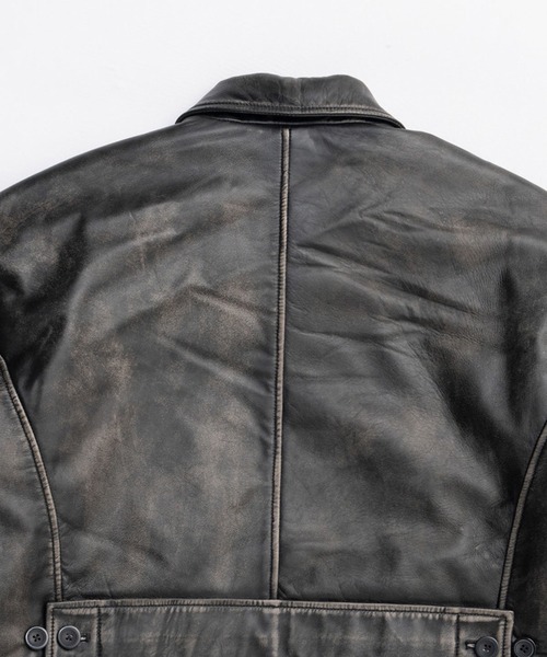 PRANK PROJECT（プランクプロジェクト）の「パディングレザーカーコート / Padded Leather Car Coat（その他アウター・レディース・ダークブラック/ブラック・FREE）」の19枚目の写真