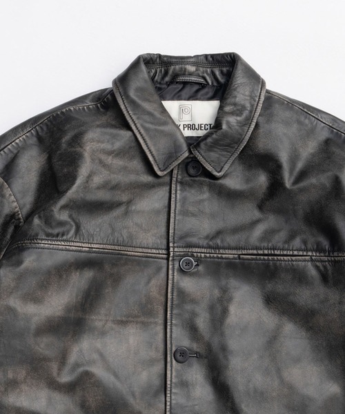 PRANK PROJECT（プランクプロジェクト）の「パディングレザーカーコート / Padded Leather Car Coat（その他アウター・レディース・ダークブラック/ブラック・FREE）」の17枚目の写真