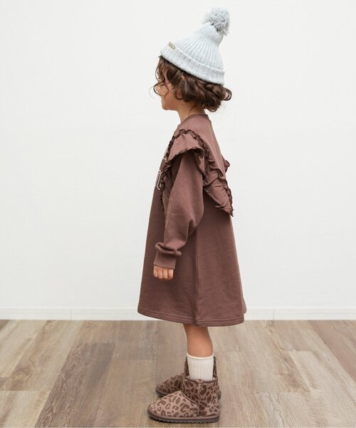 BREEZE(ブリーズ)の「【ジュニア対応】カレッジフリルワンピース(ワンピース・キッズ・ピンク/グレー/ブラウン・100/140/120/110/80/90/130)」の5枚目の写真