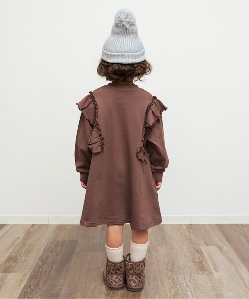 BREEZE(ブリーズ)の「【ジュニア対応】カレッジフリルワンピース(ワンピース・キッズ・ピンク/グレー/ブラウン・100/140/120/110/80/90/130)」の6枚目の写真