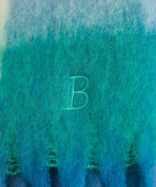 BARNYARDSTORM（バンヤードストーム）の「BARNYARDSTORM / 刺繍チェックストール【WEB限定カラー】（ストール/ショール・レディース・ブラック/イエロー/ブルー/レッド・FREE）」の9枚目の写真