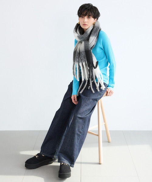 BARNYARDSTORM（バンヤードストーム）の「BARNYARDSTORM / 刺繍チェックストール【WEB限定カラー】（ストール/ショール・レディース・ブラック/イエロー/ブルー/レッド・FREE）」の22枚目の写真