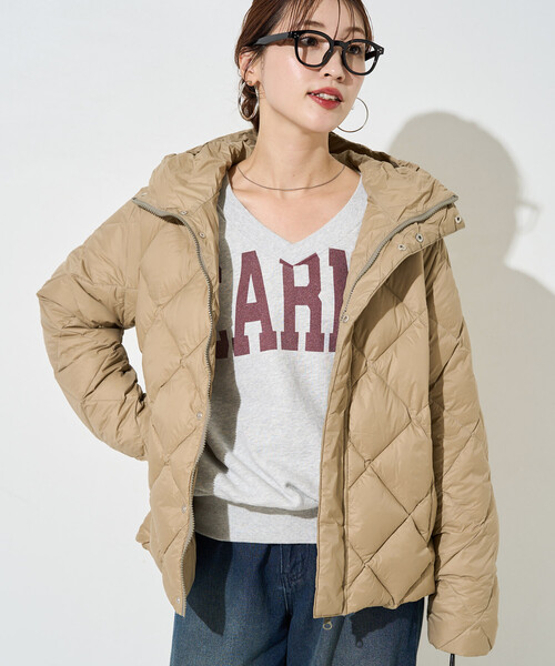 FREAK'S STORE(フリークスストア)の「TAION/タイオン CITY PACKABLE HOOD DOWN JKT/シティパッカブルフードダウンジャケット(ダウンジャケット/コート・レディース・ブラック/オリーブ/キャメル・LARGE/MEDIUM)」の8枚目の写真