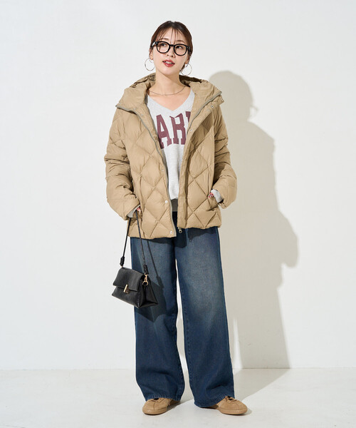 FREAK'S STORE(フリークスストア)の「TAION/タイオン CITY PACKABLE HOOD DOWN JKT/シティパッカブルフードダウンジャケット(ダウンジャケット/コート・レディース・ブラック/オリーブ/キャメル・LARGE/MEDIUM)」の11枚目の写真