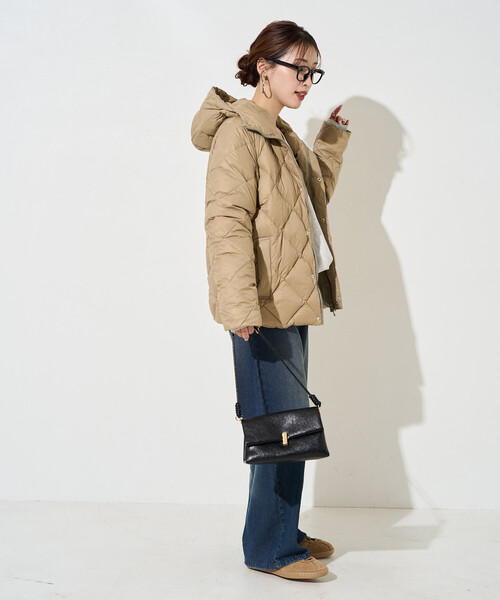 FREAK'S STORE(フリークスストア)の「TAION/タイオン CITY PACKABLE HOOD DOWN JKT/シティパッカブルフードダウンジャケット(ダウンジャケット/コート・レディース・ブラック/オリーブ/キャメル・LARGE/MEDIUM)」の12枚目の写真