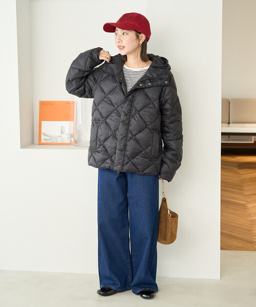 FREAK'S STORE(フリークスストア)の「TAION/タイオン CITY PACKABLE HOOD DOWN JKT/シティパッカブルフードダウンジャケット(ダウンジャケット/コート・レディース・ブラック/オリーブ/キャメル・LARGE/MEDIUM)」の18枚目の写真