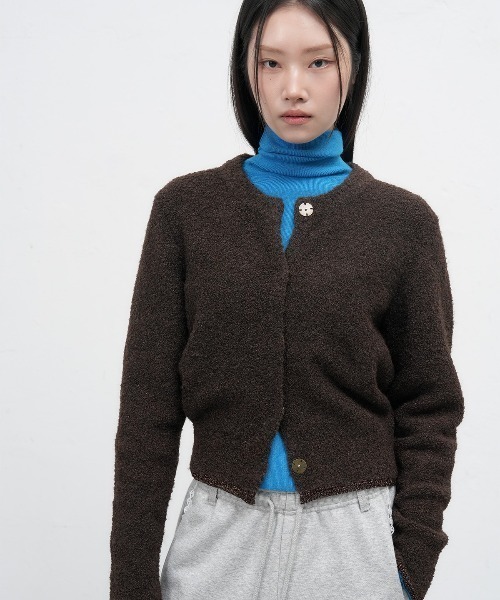 GENERAL IDEA(ジェネラルアイデア)の「【GENERAL IDEA】ブークレラメニットカーディガン / METAL MIX BOUCLE CARDIGAN(カーディガン/ボレロ・レディース・ブラック/ブラウン・L/M/S)」の2枚目の写真