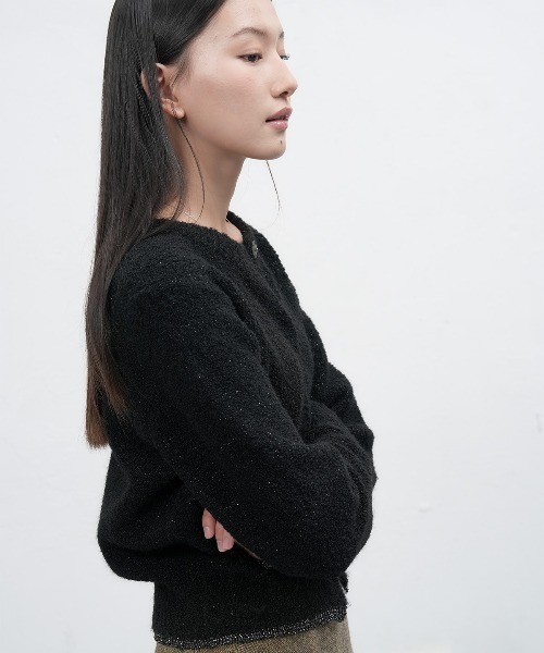 GENERAL IDEA(ジェネラルアイデア)の「【GENERAL IDEA】ブークレラメニットカーディガン / METAL MIX BOUCLE CARDIGAN(カーディガン/ボレロ・レディース・ブラック/ブラウン・L/M/S)」の17枚目の写真
