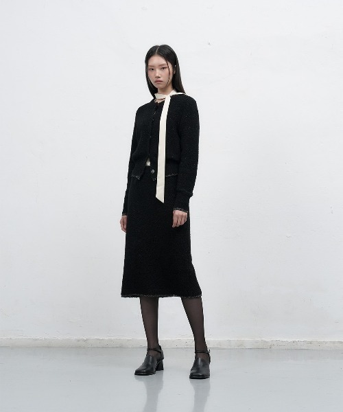GENERAL IDEA(ジェネラルアイデア)の「【GENERAL IDEA】ブークレラメニットカーディガン / METAL MIX BOUCLE CARDIGAN(カーディガン/ボレロ・レディース・ブラック/ブラウン・L/M/S)」の5枚目の写真