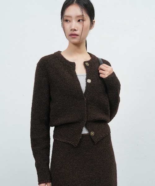 GENERAL IDEA(ジェネラルアイデア)の「【GENERAL IDEA】ブークレラメニットカーディガン / METAL MIX BOUCLE CARDIGAN(カーディガン/ボレロ・レディース・ブラック/ブラウン・L/M/S)」の8枚目の写真