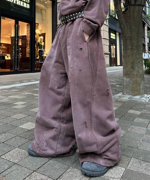 セール】FADEPROCESSING THERMAL DOCKING DAMAGE BAGGY SWEAT PANTS