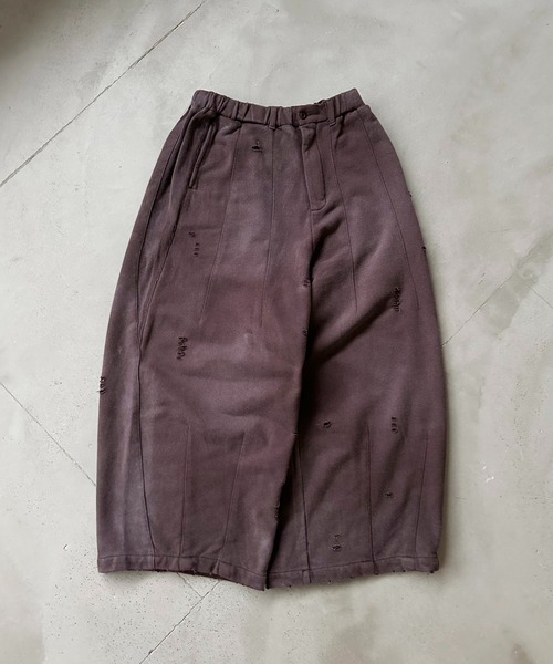 kutir(クティール)の「FADEPROCESSING THERMAL DOCKING DAMAGE BAGGY SWEAT PANTS/フェード加工サーマルドッキングダメージバギースウェットパンツ(スウェットパンツ・メンズ・杢グレー/ブラウン/ブラック・SMALL/MEDIUM/LARGE)」の10枚目の写真